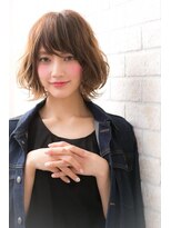 ヘアーアートシフォン 池袋西口店(Hair art chiffon)&nbsp;ショートウルフオリーブアッシュ大人ガーリー小顔ボブラベージュ