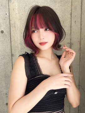 ロンド クラン 岡崎(Lond Clan) 小顔ヘア　ヌーディーカラー　韓国ボブ　切りっぱなしボブ