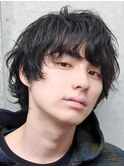メンズニュアンスパーマショートウルフ