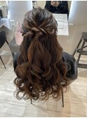 ふわふわ巻ハーフアップhair