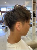 ツーブロックメンズショートアッシュ