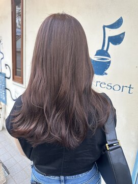 コージー リゾート バイ アンツ 茅ヶ崎駅前店(cozy resort by ANT'S) デザインカラー/レイヤーカット/ウェットヘア/オリーブベージュ