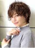 【カッコいい】強めパーマの大人ショート