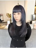 透明感アッシュバイオレットこなれレイヤースタイル