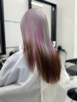 ギグスダブル 栄店(gigs double) 艶髪ロング/ブリーチデザインカラー