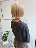 ボブ ベージュ ハイトーン ホワイトブリーチ