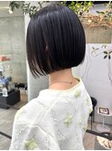 髪質改善トリートメント　切りっぱなしボブ　ショートボブ　黒髪