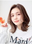 透明感カラー×ふんわりミディ[松戸/松戸駅/髪質改善/韓国/ボブ]
