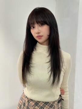 ヨーク(YOKE) 【YOKE】重めバングフェイスレイヤーロングブラウン