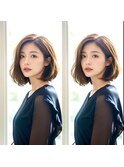 大人可愛い柔らか質感のナチュラルボブ