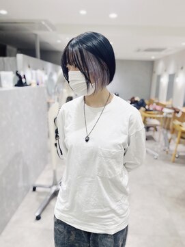 チェレ ブラン 堺東店(Chere brun) ボブインナーカラーミルクティーベージュブラック・ボブレイヤー