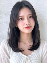 アディ 中野南口店(Addi) ダークアッシュの前髪なしレイヤーミディ