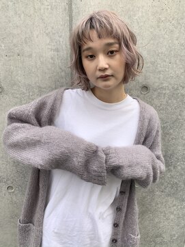 フェンヘアーアイス 中目黒(Fen.hair ici) ピンクベージュ　ボブ　オン眉