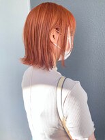 モルニ(MORNI)&nbsp;オレンジカラー_マロンベージュ Aラインボブ かきあげ