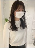 【松本咲花】韓国風小顔顔まわりレイヤー オリーブベージュ