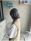 インナーカラー　アウトカラー　シルバー×グレー