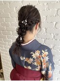 卒業式ヘアセット 編みおろし