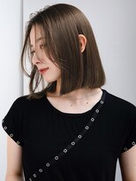 エインアンリー 表参道(AIN.ANLY.)&nbsp;◯ワンレンボブルフ黒髪ネビージュ小顔ぱっつん前髪ウルフパーマ