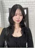 【広島韓国ヘア】韓国ハッシュカット×透明感ブラックカラー