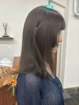 姫カットレイヤー　オリーブベージュ