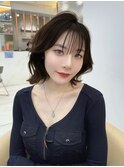 ミニウルフレイヤーカット顔周り前髪韓国ミディアムロング/池袋