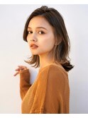大人可愛いストレートくびれボブインナーカラー肩ライン外ハネ
