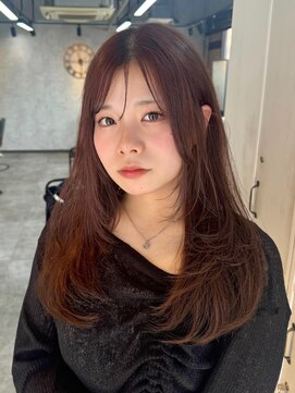 ヘアデザインファブロ イオンモール宮崎店(hair design FABRO.) ピンクブラウン/暖色カラー/艶髪/レイヤースタイル