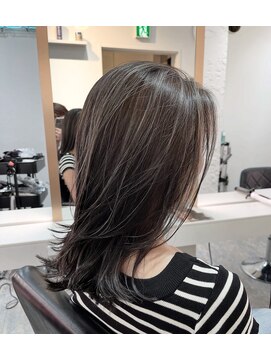 ブレンド 渋谷(BLend) ホワイトグレージュミニウルフデジタルパーマチェリーブラウン