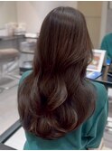 小顔/ロングレイヤー/黒髪/モカブラウン/ココアベージュ/248