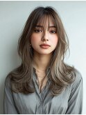 バタフライレイヤーロングレイヤーハイトーングレージュブリーチ