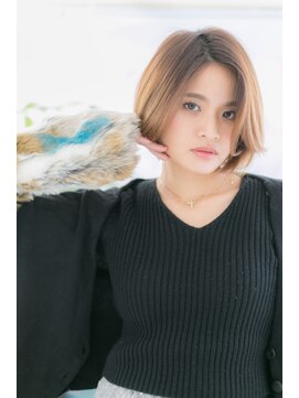 ミック 日暮里店(miq) 3Dカラーで立体感！前下がりのミニマムボブ