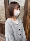 切りっぱなしbob × beige brown