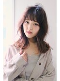 重めミディアムをふわっとスタイリング♪