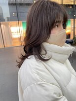 顔まわりレイヤー　オリーブベージュ