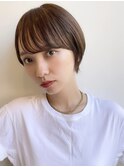 大人可愛い20代30代マッシュショートチョコレートカラー　A813