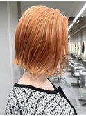 オレンジベージュダブルカラーインナーカラーケアブリーチ20代
