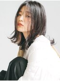 くびれヘア/顔周り/韓国/レイヤーカット/黒髪/ミディアム/横浜