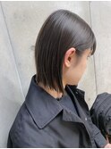 斜めバング/グレージュカラー/デザインカラー/シルキーベージュ
