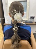 編みおろし ヘアセット 成人式ヘア お呼ばれヘア