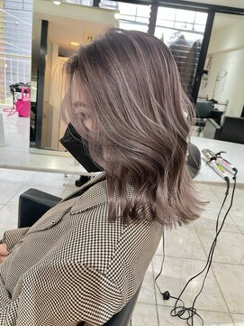 ブレンド 渋谷(BLend) 前髪ハイライトカラーこなれミディイメチェンウェーブパーマ