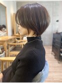 Say.ショートボブブルーカラーミニウルフデジタルパーマ表参道