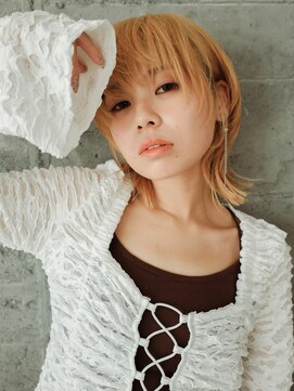 スリール バイ ミリー 江坂(Sourire by milly) 【Sourire江坂】レイヤーボブウルフ×オレンジハイトーン