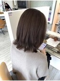 ミディアムロブのチョコレートカラー