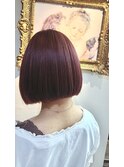 ピンクベージュ×ボブ/トリートメントで艶髪