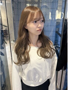 エンドット(en.) ナチュラル甘め☆オリーブベージュ（ブリーチなしWカラー）