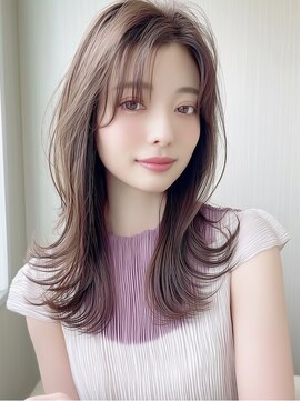 イチパーセント 横浜(1%) 着物ヘア/ダークアッシュ/ミディアムレイヤーカット/横浜