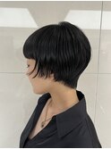 【くびれベリーショート】丸みショート黒髪襟足すっきり