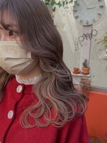 モモ(momo) 人気インナーカラー/イヤリングカラー/ミルクティーベージュ渋谷