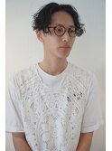 コンマヘアショートレイヤーかき上げパーマトランクスヘア