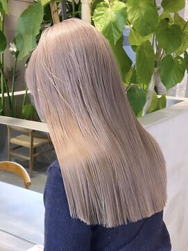 サンク 原宿 表参道(cinq) ミルクティーベージュダブルカラーインナーカラーケアブリーチ